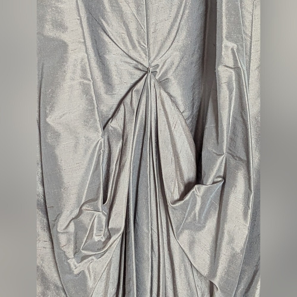 Women's 100% Silk Formal Custom-Made Maxi Dress/Gown w/Ruching, Bustle & Train - Picture 6 of 14